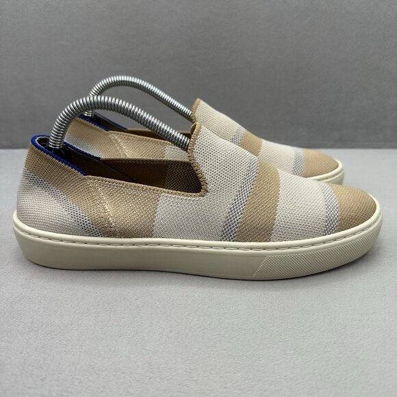 Rothy's The Original Slip On Sneaker Womens Size 6 Shoes Birch Stripe Casual - Picture 1 of 8